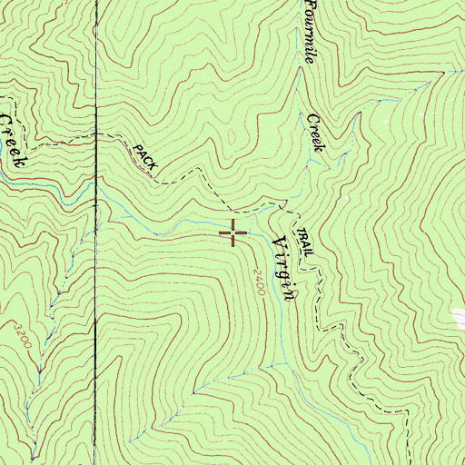Topographic Map of Fourmile Creek, CA