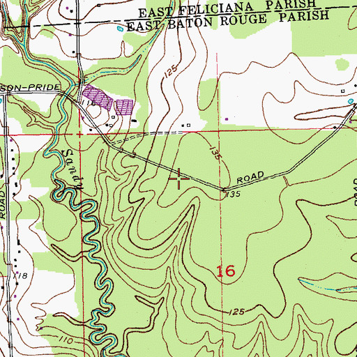 Topographic Map of East Baton Rouge Parish Library Pride - Chaneyville Branch, LA