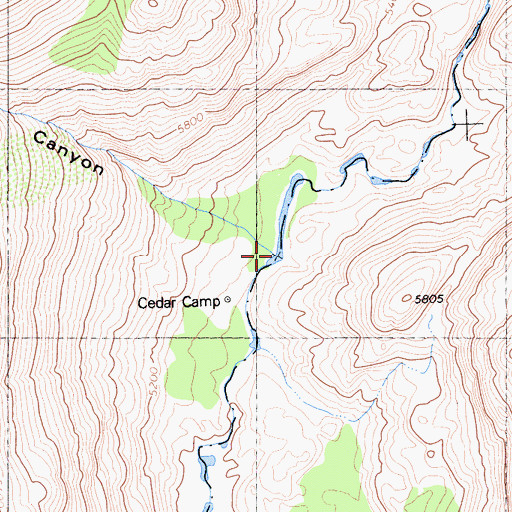 Topographic Map of Fourth of July Canyon, CA