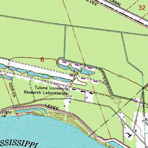 Topographic Map of F Edward Herbert Riverside Research Center, LA