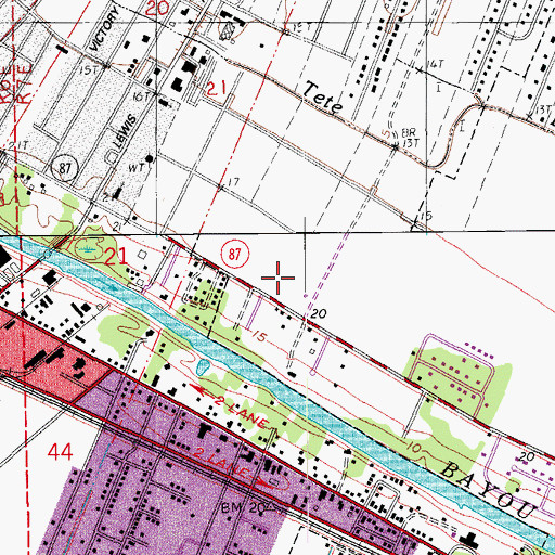 Topographic Map of Iberia Parish Library Parkview Branch, LA