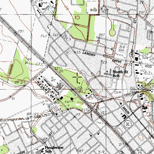 Topographic Map of Iberia Parish Library Saint Peter Street Branch, LA