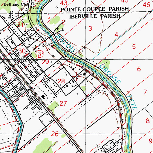 Topographic Map of Iberville Parish Library Maringouin Branch, LA