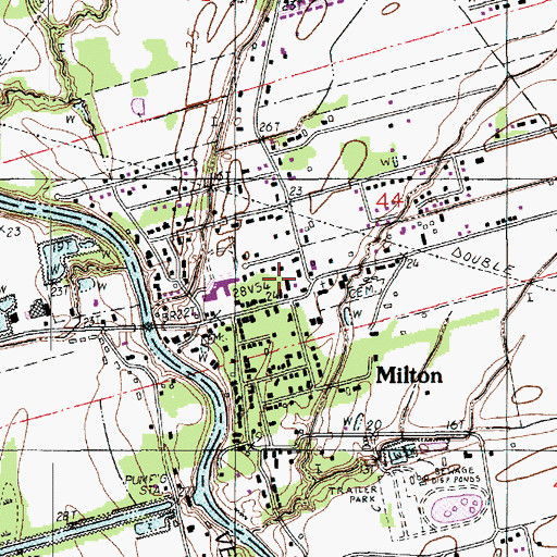 Topographic Map of Lafayette Parish Library Milton Branch, LA