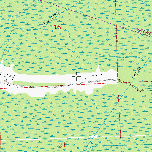 Topographic Map of Lafourche Parish Library Choctaw Branch, LA