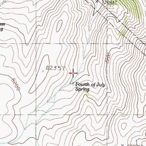 Topographic Map of Fourth of July Spring, CA