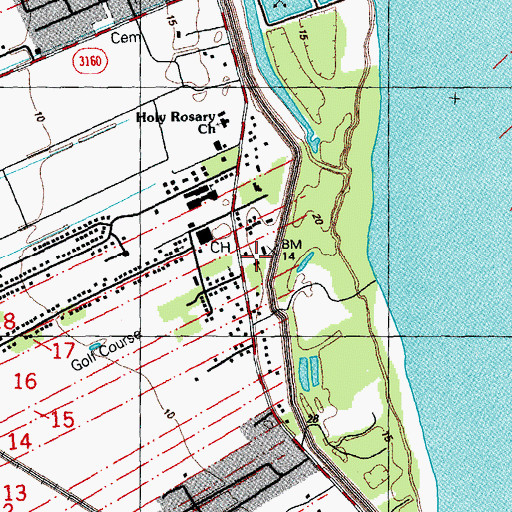 Topographic Map of Saint Charles Parish Library Hahnville Branch, LA