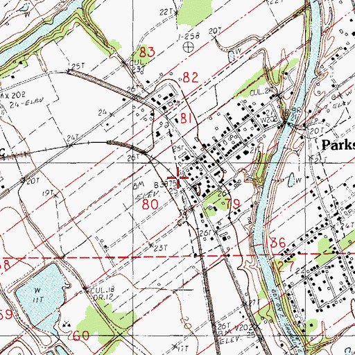Topographic Map of Saint Martin Parish Library Parks Branch, LA