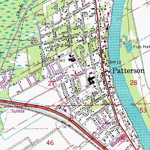 Topographic Map of Saint Mary Parish Library Patterson Branch, LA