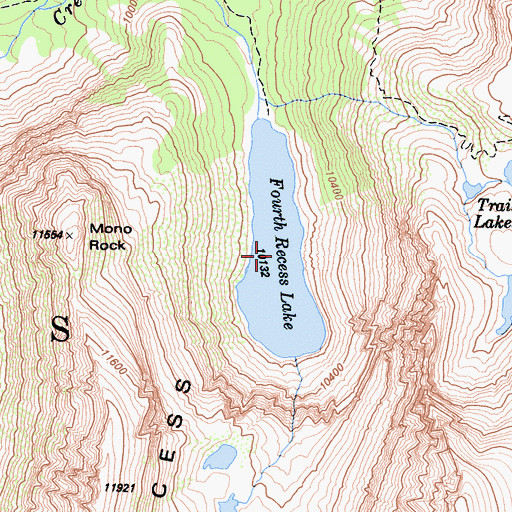 Topographic Map of Fourth Recess Lake, CA