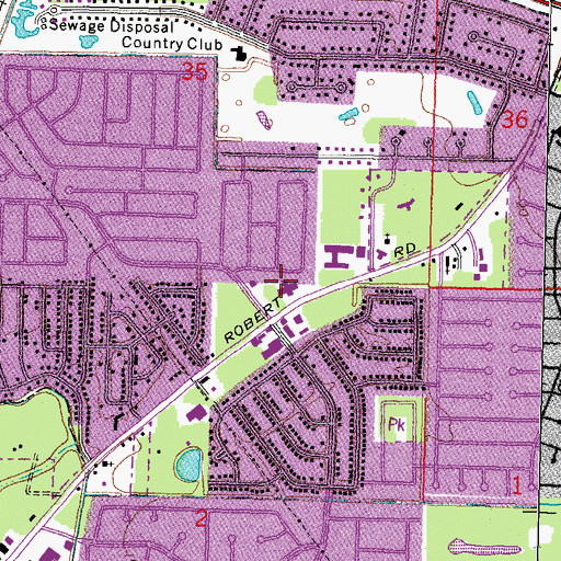 Topographic Map of Saint Tammany Parish Library Slidell Branch, LA