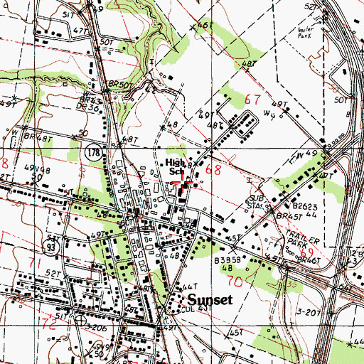 Topographic Map of South Saint Landry Community Library, LA