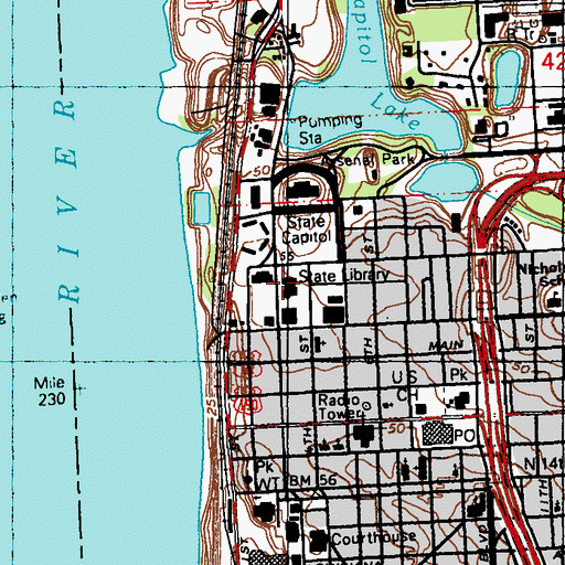 Topographic Map of State Library of Louisiana, LA