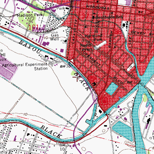 Topographic Map of Terrebonne Parish Library, LA