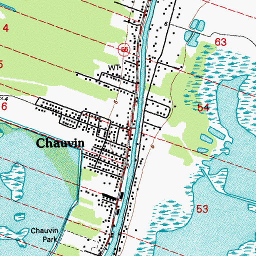 Topographic Map of Terrebonne Parish Library Chauvin Branch, LA