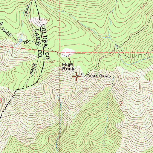 Topographic Map of Fouts Camp, CA