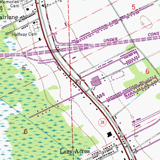 Topographic Map of Terrebonne Parish Library North Terrebonne Branch, LA