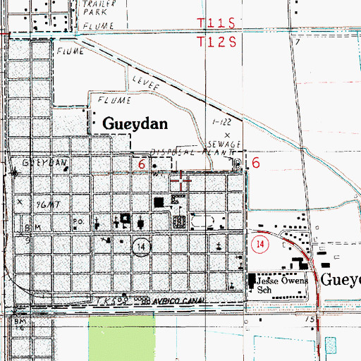Topographic Map of Vermilion Parish Library Gueydan Branch, LA