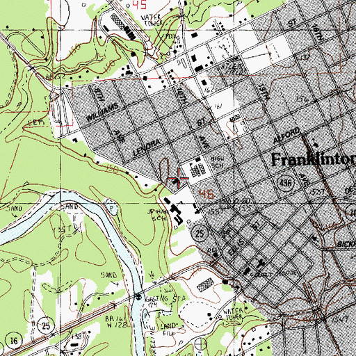 Topographic Map of Washington Parish Library, LA