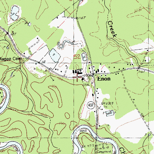 Topographic Map of Washington Parish Library Enon Branch, LA
