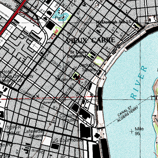 Topographic Map of Williams Research Center, LA