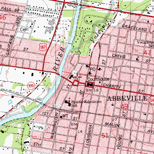 Topographic Map of Abbeville Cultural and Historical Alliance, LA