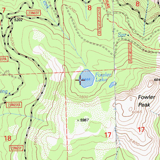 Topographic Map of Fowler Lake, CA