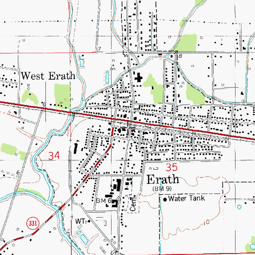 Topographic Map of Acadian Museum of Erath, LA