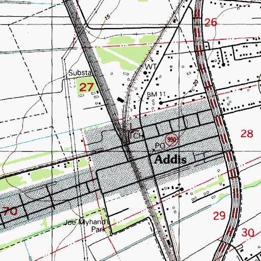 Topographic Map of Addis Historical Museum, LA