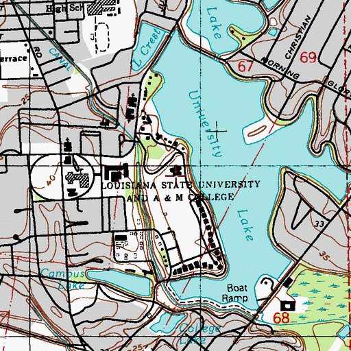 Topographic Map of Andonie Sports Museum, LA