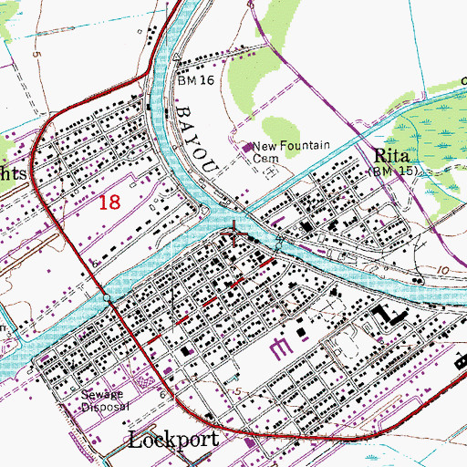 Topographic Map of Bayou LaFourche Folklife and Heritage Museum, LA