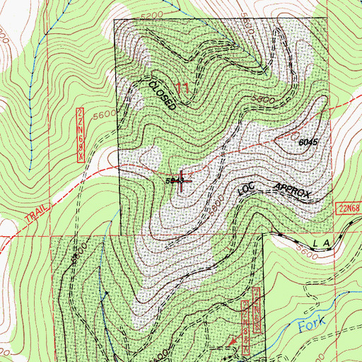 Topographic Map of Fowler Peak Trail, CA