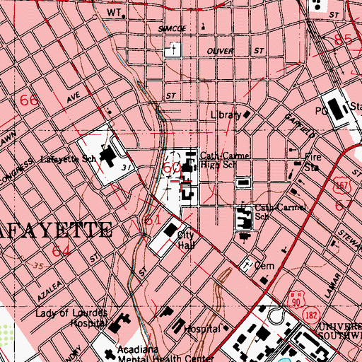 Topographic Map of Cathedral of Saint John the Evangelist Museum, LA