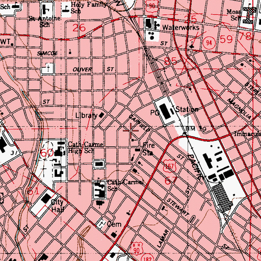 Topographic Map of Children's Museum of Acadiana, LA