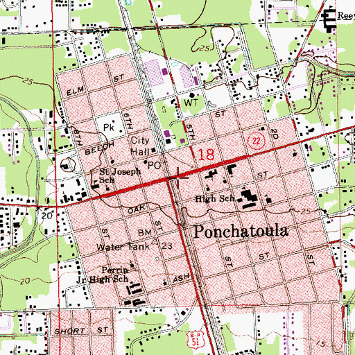 Topographic Map of Collinswood School Museum, LA