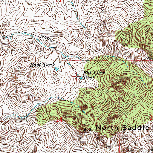 Topographic Map of Bat Cave Tank, AZ