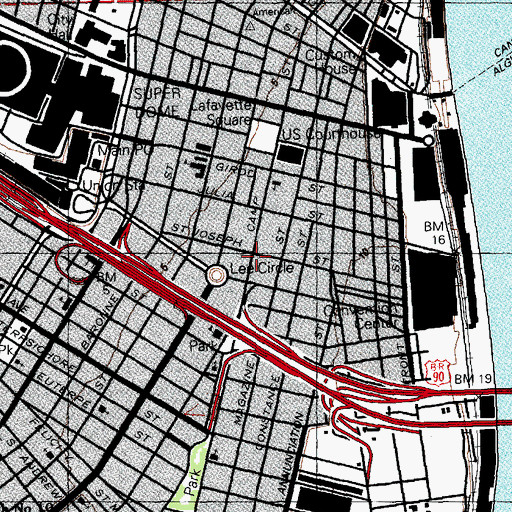 Topographic Map of Contemporary Arts Center, LA