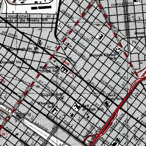 Topographic Map of Edgar Degas Foundation, LA