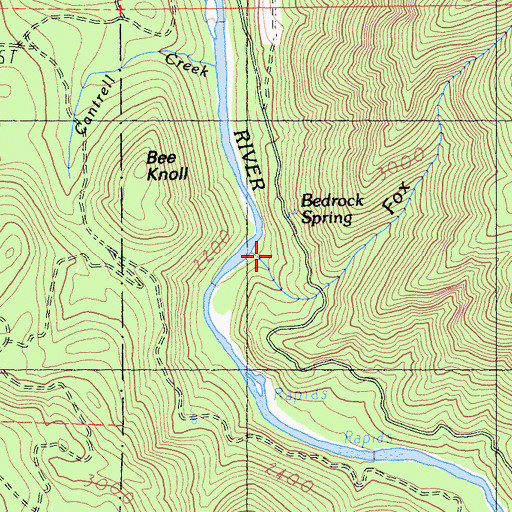 Topographic Map of Fox Creek, CA