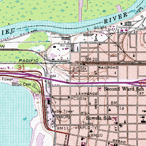 Topographic Map of Gold Band Records and Recording Studio Museum, LA