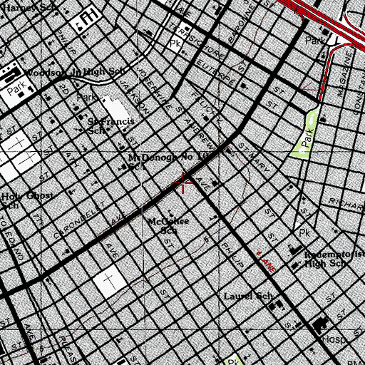 Topographic Map of House of Broel's Victorian Mansion and Dollhouse Museum, LA
