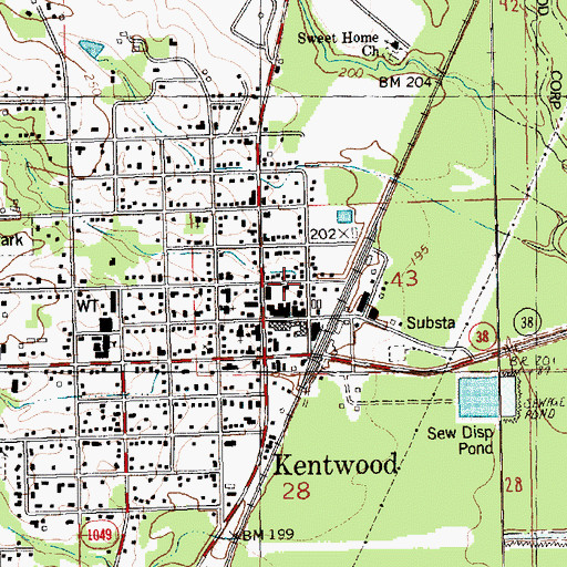 Topographic Map of Kentwood Historical and Cultural Arts Museum, LA