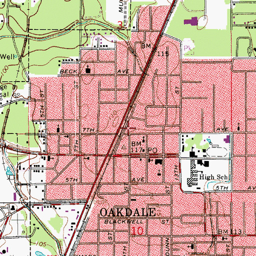 Topographic Map of Leatherwood Museums, LA