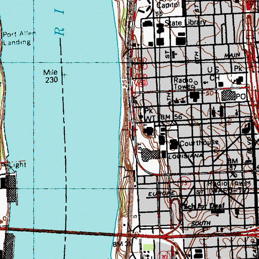 Topographic Map of Louisiana Art and Science Museum, LA