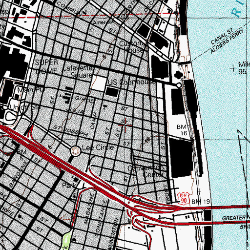 Topographic Map of Louisiana Children's Museum, LA