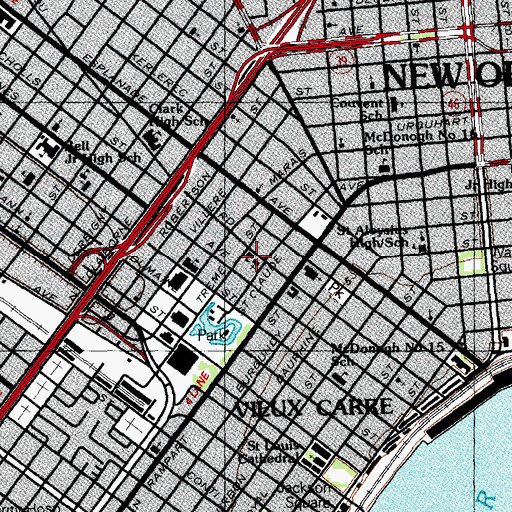 Topographic Map of Louisiana Museum of African American History, LA