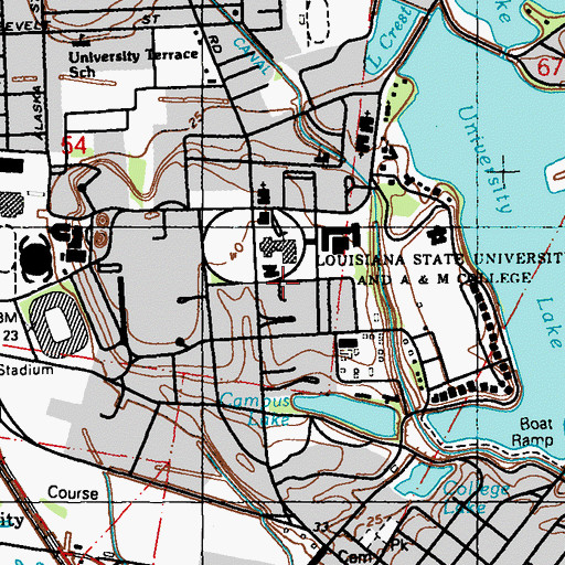 Topographic Map of Louisiana State University African American Cultural Center, LA