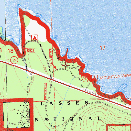 Topographic Map of Fox Farm Campground, CA