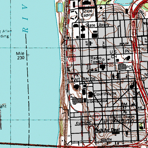 Topographic Map of Louisiana State University Museum of Art, LA
