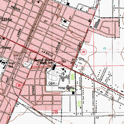 Topographic Map of Maison Jean - Marie Laran Museum, LA